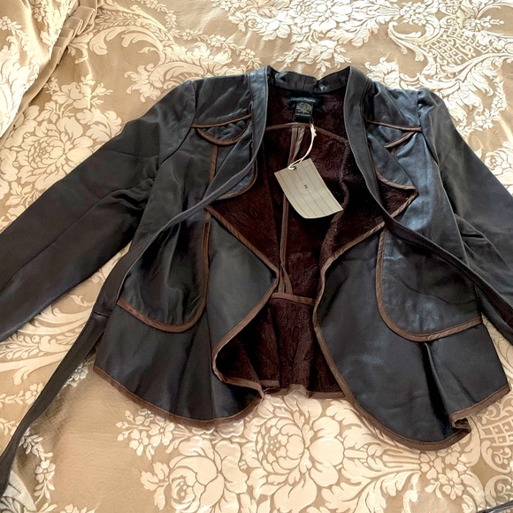 Jak & Rae peplum leather jacket - Picture 1 of 7